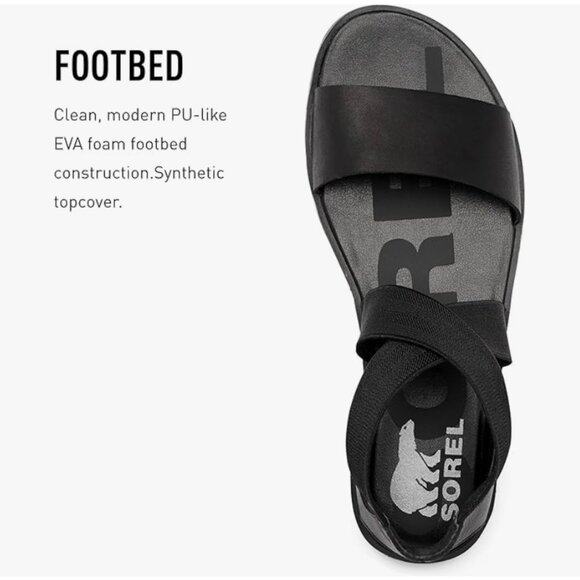 Sorel Women's Ella III Sandal in Black size 10 - Picture 4 of 10